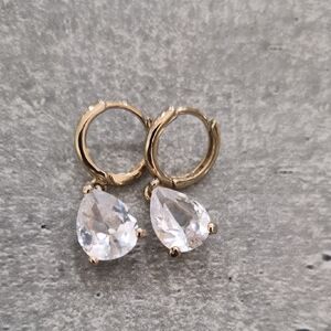 Elegant Gold and Silver Teardrop Earrings